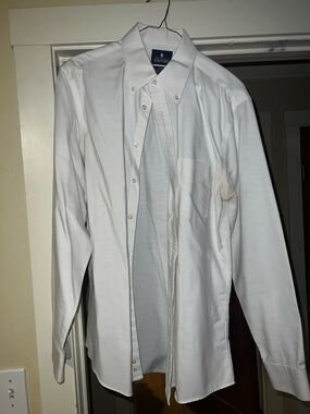 Stafford White Button-Down Oxford Shirt